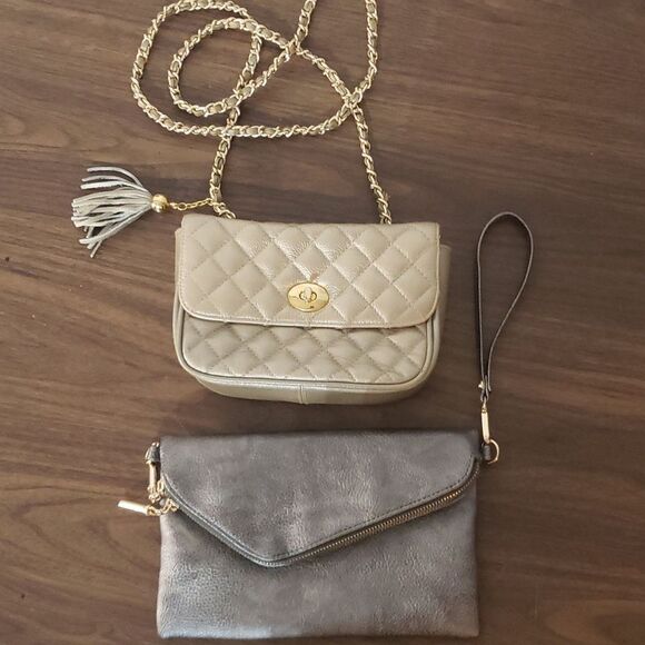 Quilted bags  Like Bag and Silver Clutch - Picture 1 of 4